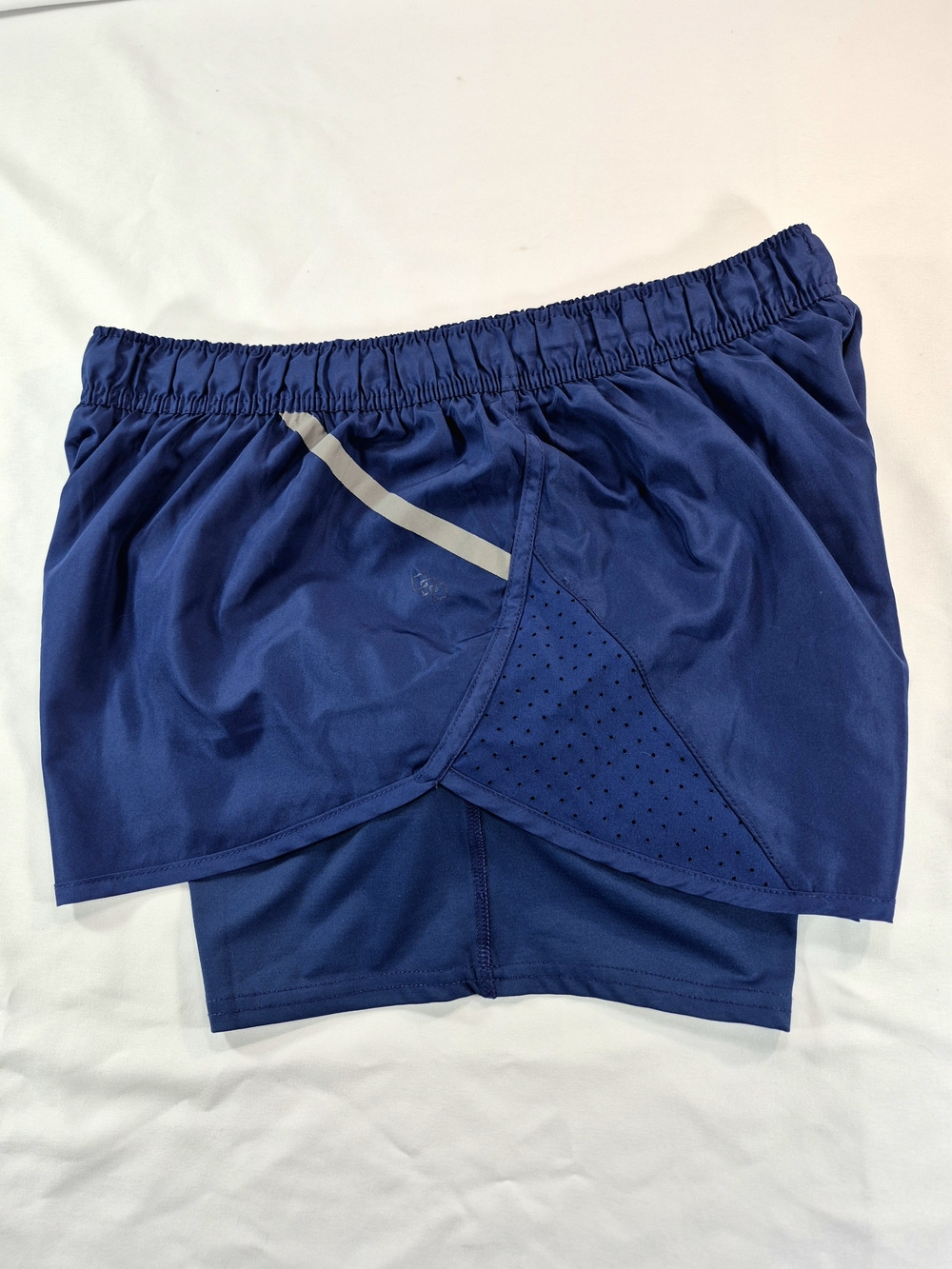 Legend Navy Blue Running Athletic Shorts Women's Size XL White Side Accent
